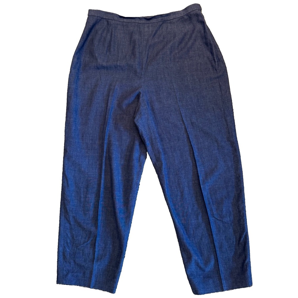 Talbots Linen Pleated Tapered Pants women's size 16 blue 90s, vintage